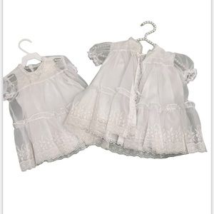 VTG Baby Christening Gown Dress Baptism 0-6 Set 2 dress, coat🕊🤍